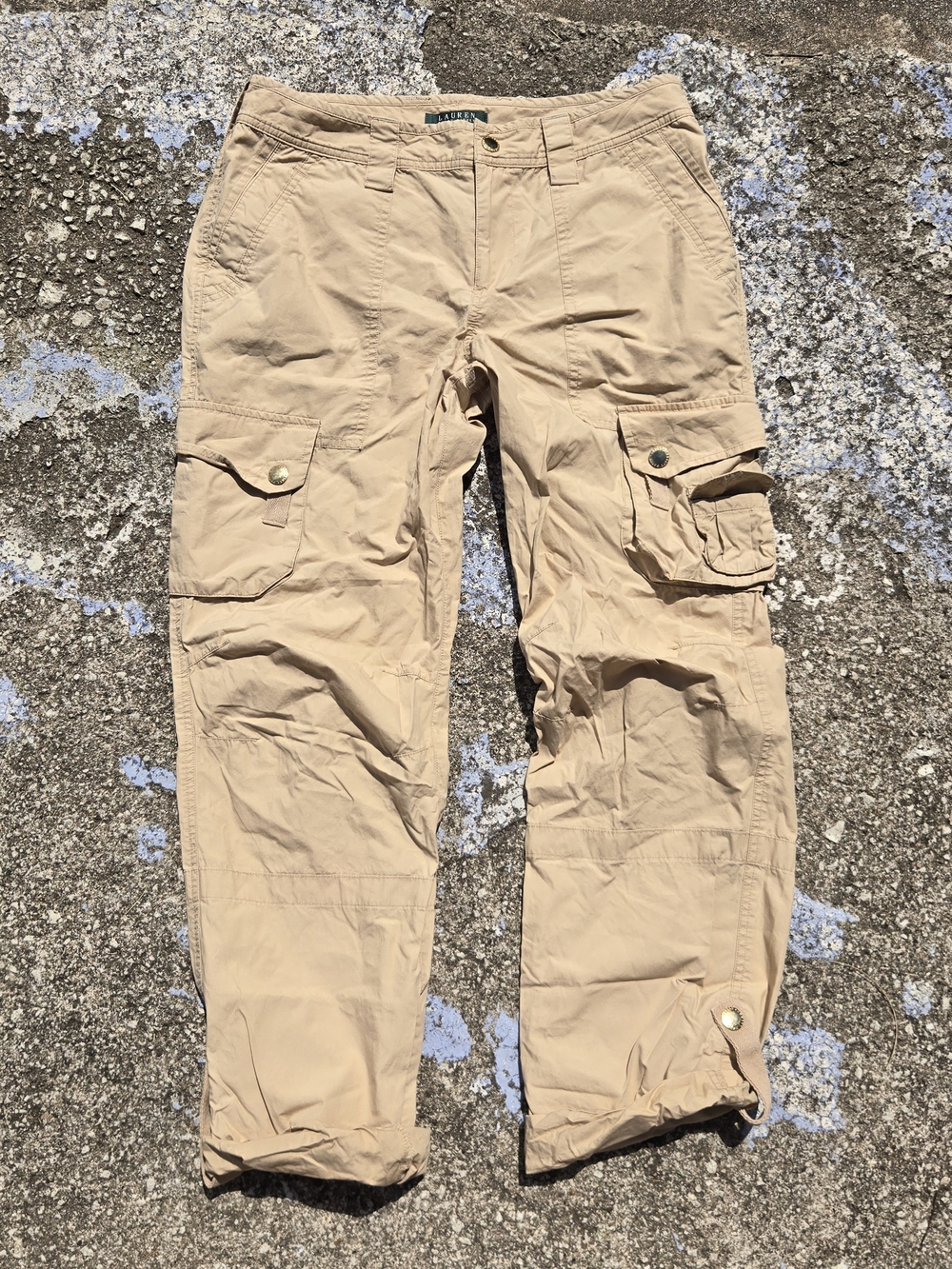Ralph Lauren Vintage Womens Convertible Cargo Utility Y2K Cotton Pants Sz 6